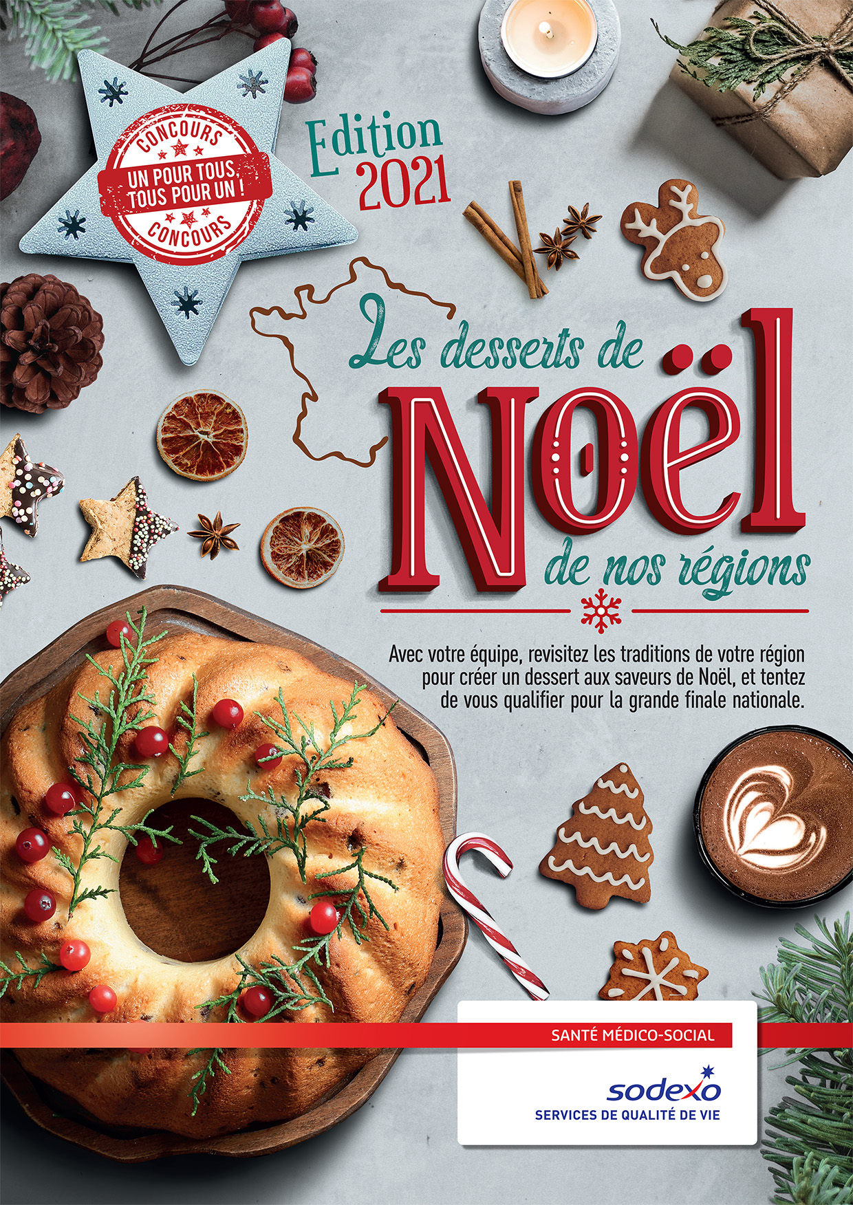 affiche de la 23ème édition du concours sur le thème des desserts de Noël 